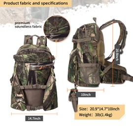 BLISSWILL Hunting Backpack Outdoor Gear Hunting Daypack for Rifle Bow Gun Hunting Gifts for Men