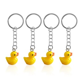 VEHYEGOI 4 Pieces Of Little Yellow Duck Keychains, Creative Cartoon Keychains, Mini Duck Keychains, Cute Decorative Pendants