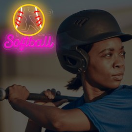 Softball Neon Sign for Wall Decor Softball Party Neon Light Dimmable Team Light up Sign for Girls Led Soft-ball Decor Gifts for Birthday Christmas Bedroom