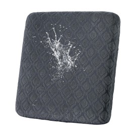 KELUINA Waterproof Couch Cushion Covers, Jacquard Magic Sofa Cushion Covers Washable, Stretch Couch Seat Covers Furniture Protector for Pets with Elastic Bottom (3PC, Grey)