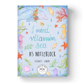 Mr. & Mrs. Panda Notepad, A5 notepad under the sea with saying, colour: white.