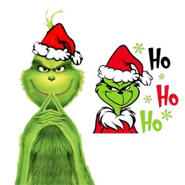 UNVOJL 2 Pieces Christmas Green Monster Car Sticker Green Monster Xmas Design Car Decals Waterproof Cute Cartoon Christmas Stickers Cute Christmas Decoration Stickers for Car Decor