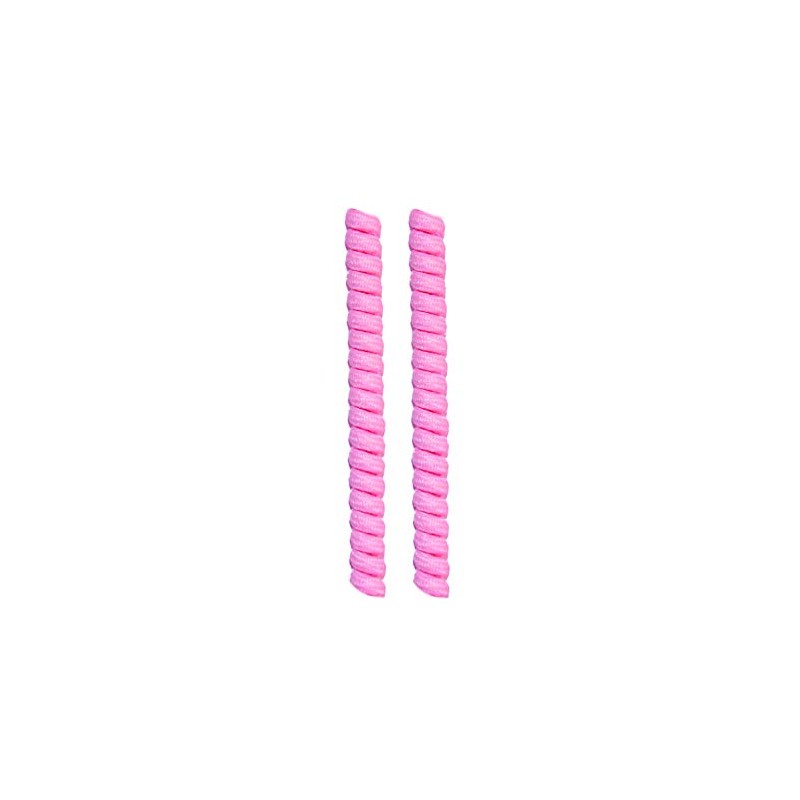 FeetPeople Curly Shoelaces, 1 Pair, Neon Pink