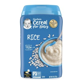 Gerber Rice Baby Cereal Single Grain First Foods Non GMO - 8 Oz - Pack of 2
