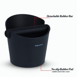 Coffee Knock Box for Coffee, ABS Coffee Grind Knock Box, Shock-Absorbent Durable Coffee Espresso Knock Box Dump Bin Grind Waste Removable Detachable Knock Bar and Non-Slip Base Colors (Black)