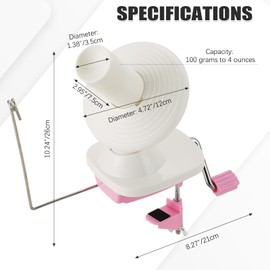 FLKQC Yarn Ball Winder | Hand-Operated Yarn Ball Winder Swift Yarn Winder (Pink)