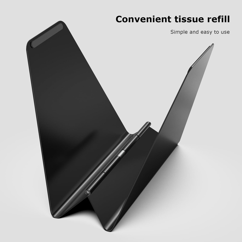 Compact Black Metal Dispenser Self-Adjusting Napkin Holder for Standard Paper