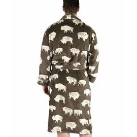 Lazy One Bison Ultra-Cozy Plaid Bathrobes for Men, Buffalo (L/XL)