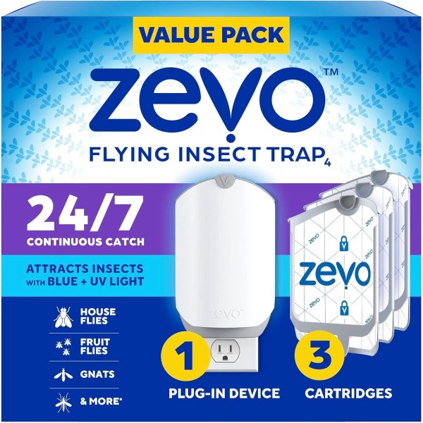 Zevo Flying Insect Trap with Blue UV Light – Plug-In