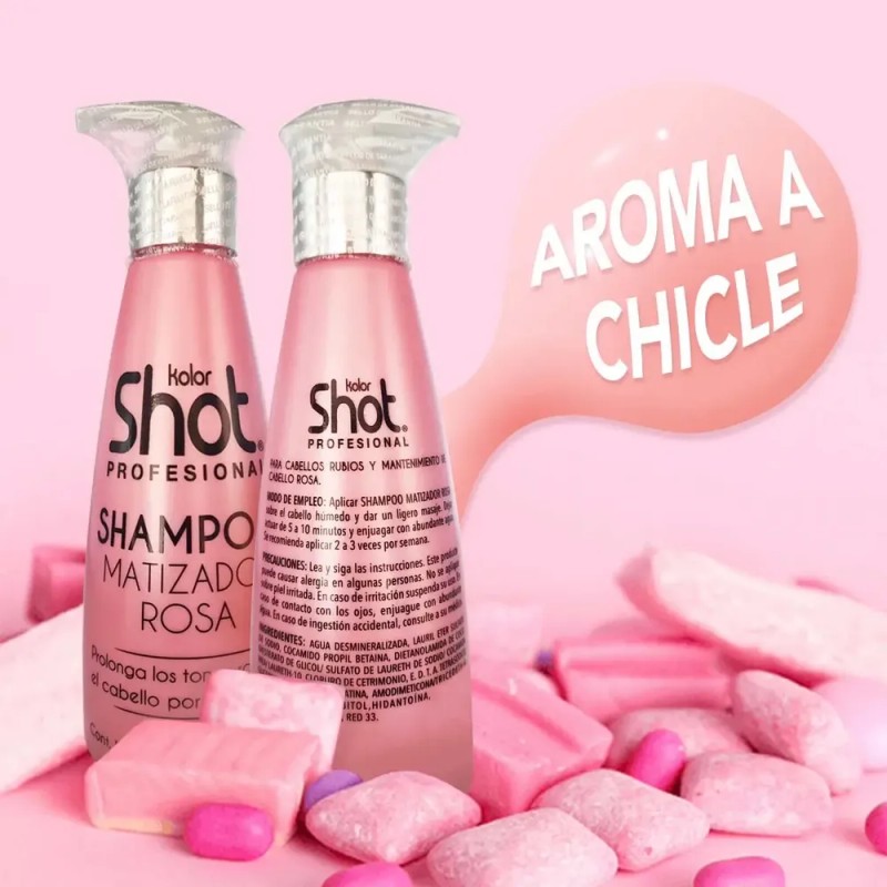 Shampoo Matizador Rosa Kolor Shot P/ Cabello Tinte Fantasia