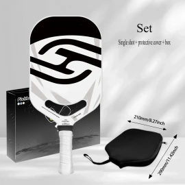 USAPA Approved T700 Carbon Fiber Racquet with Honeycomb Core 16mm Thickness Lightweight & Ergonomic DesignMaterial: Carbon Fiber, Color: Black