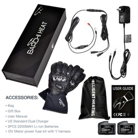 Heated Motorcycle Gloves Rechargeable Electric - Heated Gloves Waterproof for Women and Men Heating Gloves for Motorcycling Skiing Hunting Biking Fishing Golf,Typing,Winter Heating Gloves Touchscreen