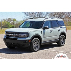 Original Rider : Compatible with 2021-2025 Ford Bronco Sport Side Door Stripes Vinyl Graphics Decals Kit (Fits Model as Shown) (02 Gloss Black – Wet Install)