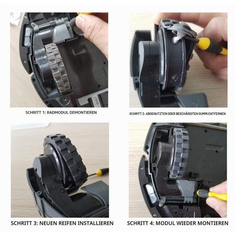 MIRTUX Tyre | Replacement Rubber Compatible with Roomba 500, 600,
