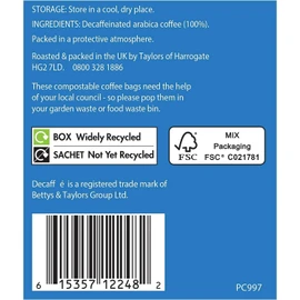 Taylors of Harrogate Decaffe Coffee Bags - 3 Boxes of 10 (Total 30 Bags)