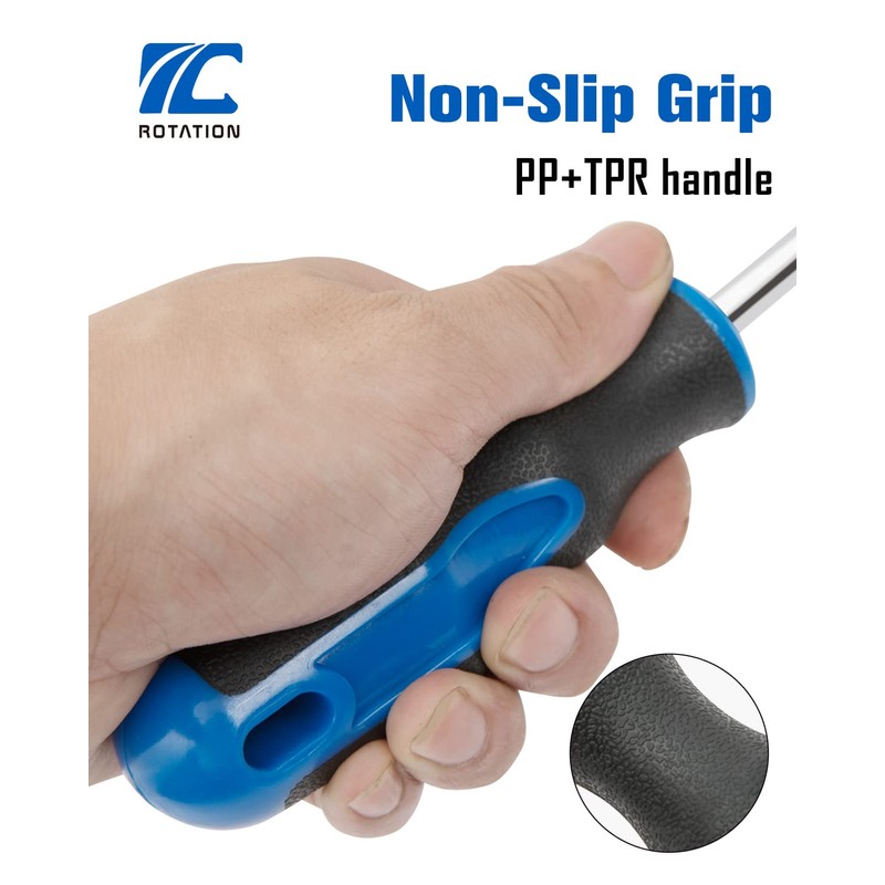 ROTATION 8-Piece Magnetic Screwdrivers Set with Nichrome tip, 4 Phillips