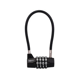 NBYT Combination Cable Lock, 3/16-Inch Steel Cable, 7-Inch Length, 4-Digit Lock for Gates, Fences, Cabinets,Shed,Dumpster,Outdoor Security