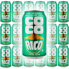 Coco Rico Coconut Soda, 12oz Can (Pack of 18, Total of 216 Fl Oz)