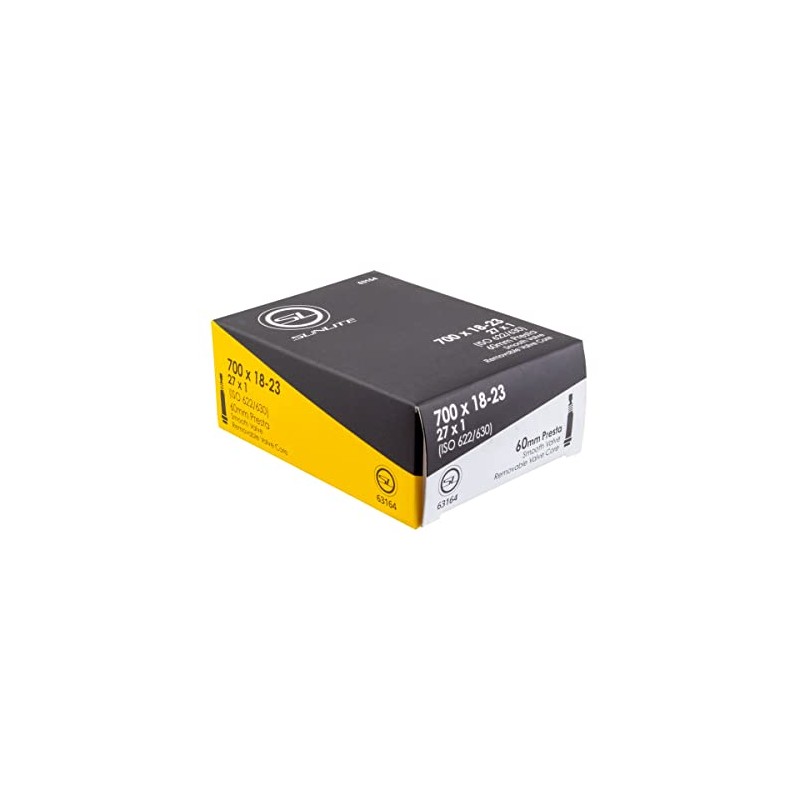 Sunlite Bicycle Tube, 700 x 18-23 (27 x 1) 60mm