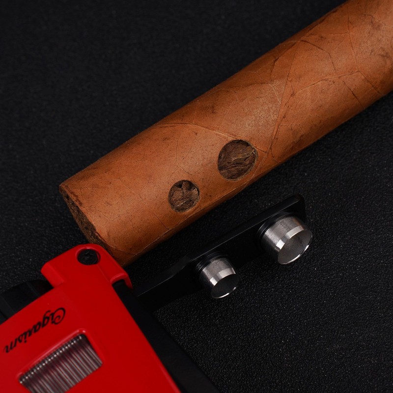 Cigar Lighter Triple Jet Flame Torch Lighter, Built-in 2 Cigar