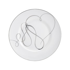 Mikasa Love Story Platinum Banded Salad Plates, Set of 4, 8.5-Inch, White