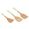 3Pcs Wooden Spatula Set Heat Resistant Light Weight Kitchen Cooking