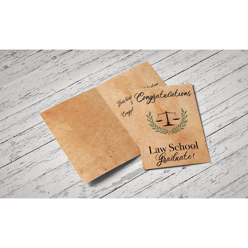 Red Door Inspirations Law School Graduation Card, Multicolor, 5x7 inch,