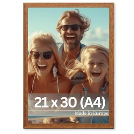 VictoR Nolde Brown Picture Frame in 21 x 30 cm (A4) - Strip 11 x 13 mm - Wooden Frame - Frame A4 Picture Frame Wood - Picture Frame 20 x 30 cm Brown