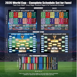 2026 World Cup Soccer Dry Erase Wall Chart Poster Set (3-Pack, PVC)