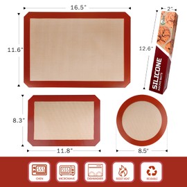 STATINT Non-Stick Silicone Baking Mat, Premium Food Safe - Pack of 4