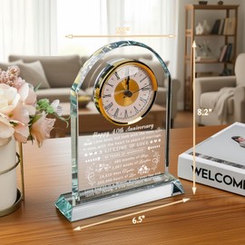 QIANRUNA 40th Anniversary Wedding Clock Gifts for Couple, 40 Year Anniversary Romantic Gift for Husband Wife, Ruby 40th Wedding Anniversary Wedding Gifts for Parents, 40 Years of Marriage Gifts