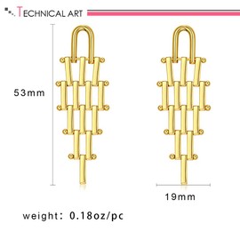 HolidayQbee Gold Dangle Earrings Statement Earrings Gloden Trendy Fashion Jewelry For Women Gifts, Zinc, No Gemstone