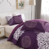 Koniroom Purple Floral Comforter Set with Cute Flowers Printing for
