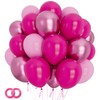 100Pcs Pink Balloons 12Inch Hot Pink Metallic Chrome Latex Balloons