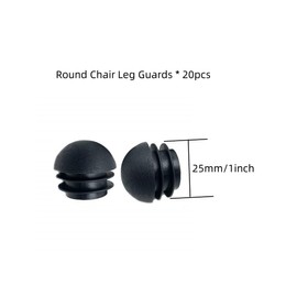 QLXHBOT Plastic End Caps Plugs Chair Leg Inserts, Round Tube Inserts Chair Leg Glide Furniture Protectors, 20Pcs 25mm 1Inch Black