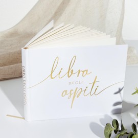 BETESSIN Wedding Guest Book Libro Degli Ospiti Italian Guest Book for Wedding Guestbook