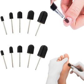 LIANCHEN Pack of 10 Sanding Grinding Head Manicure Pedicure Tool Portable Nail Art Grinding Head Grinding Cap Rod Compatible with Most Located Milling Machines (5 mm + 7 mm + 10 mm + 13 mm + 16 mm)