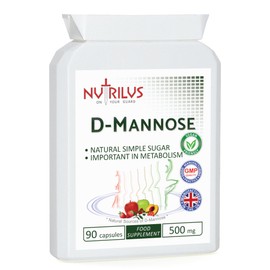 D-Mannose 90 Capsules 500mg - 1000mg per Serving - Pure Extract - Vegan - not Tablets - Urinary Tract - Bladder Infections - UTI