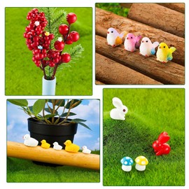 Skylety 100 Pcs Mini Resin Animals Figures Tiny Resin Animals Bulk for Garden Accessories, Micro Landscape Ornaments Kit, Dollhouse Hide Crafts