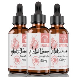 Liposomal Glutathione 1500mg, Oral Glutathione Liquid, Antioxidant Supplement for Detox, Anti-Aging, Immune Support, Brain Function and Skin Health, Superior Absorption (Pack of 3)