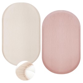 Fitted Sheet Pram, Set of 2, 81 x 43 cm, Pram Mattress Cover, Bassinet Cover, Pram Fitted Sheet, Pram Mattress for Prams, Round and Square Mattresses