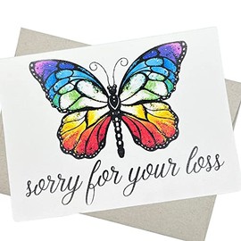 I'm Sorry for Your Loss Card (5X7 Inch and Message Inside) condolences card to express encouragement, sympathy cards for loss, grief, and support - 72