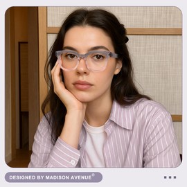 Madison Avenue Oversized Blue Light Blocking Glasses for Women Fashion Blue Light Blockers Anti Eyestrain & UV Protection Computer Eyeglasses (Gradient Purple)