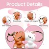 Cute Couple Keychain, 2PCS Mini Kawaii Cartoon Statue Bears Panda