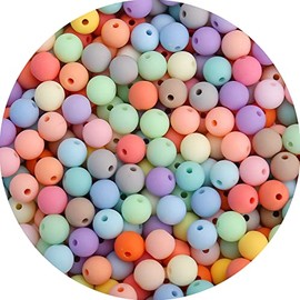 1000 piezas de cuentas redondas acrílicas de 6MM en colores mate mezclados, bolas acrílicas redondas esmeriladas, cuentas tipo chicle, cuentas gruesas, cuentas de resina plástica para hacer collares y