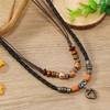 ALRNBY Boho Layered Braided Leather Necklace with Heart Pendant for