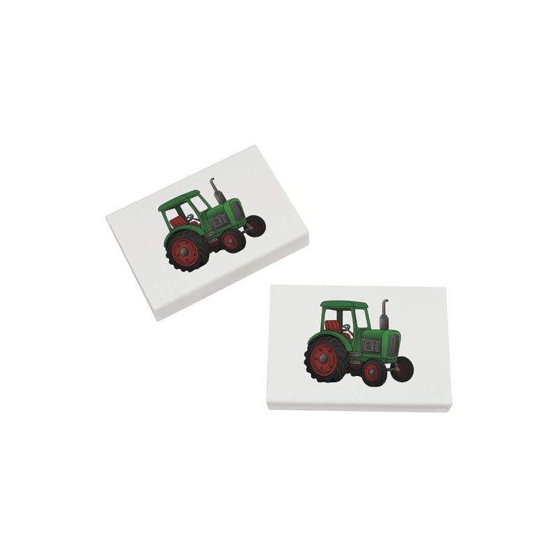 2 x 45mm 'Green Tractor' Erasers/Rubbers (ER00046941)