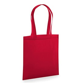 F & F Revive Recycled Tote Cotton Tote Bag, Lightweight Reusable Grocery Shopping Cloth Bags, Suitable for DIY, Multi-Functional Reusable Grocery Shopping (Classic Red)