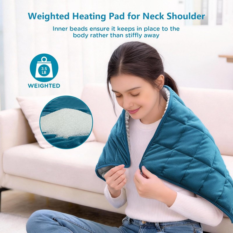 Weighted Heating Pad for Back & Period, FSA Eligible, 17x33,