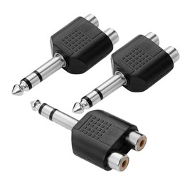 Totority 12pcs to Adapter Dual Male to Female Audio Splitter for Speaker and Amplifier Connections Easy to Use Audio Signal Converter Compatible Devices